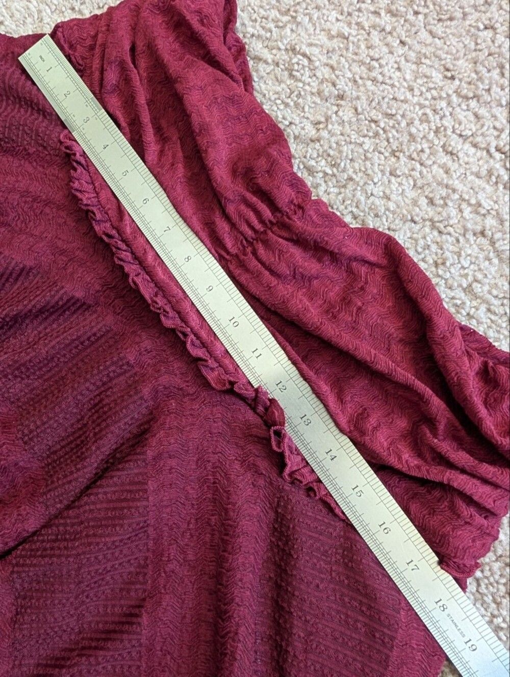 Urban Outfitters Womens Burgundy Red Cropped Ruffled Fairy Mini Skirt Medium - Picture 12 of 12